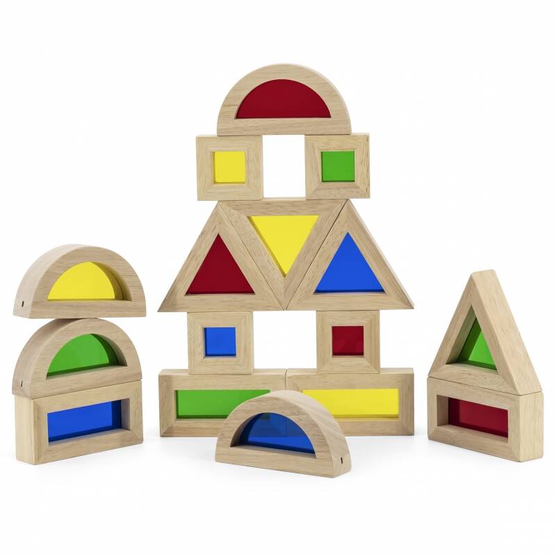 drewniane kolorowe klocki lustrzane viga toys wondertoy