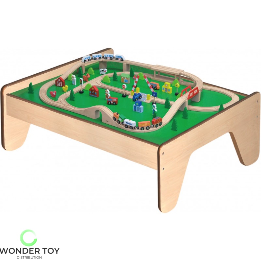 drewniany stolik do układania klocków viga toys wondertoy